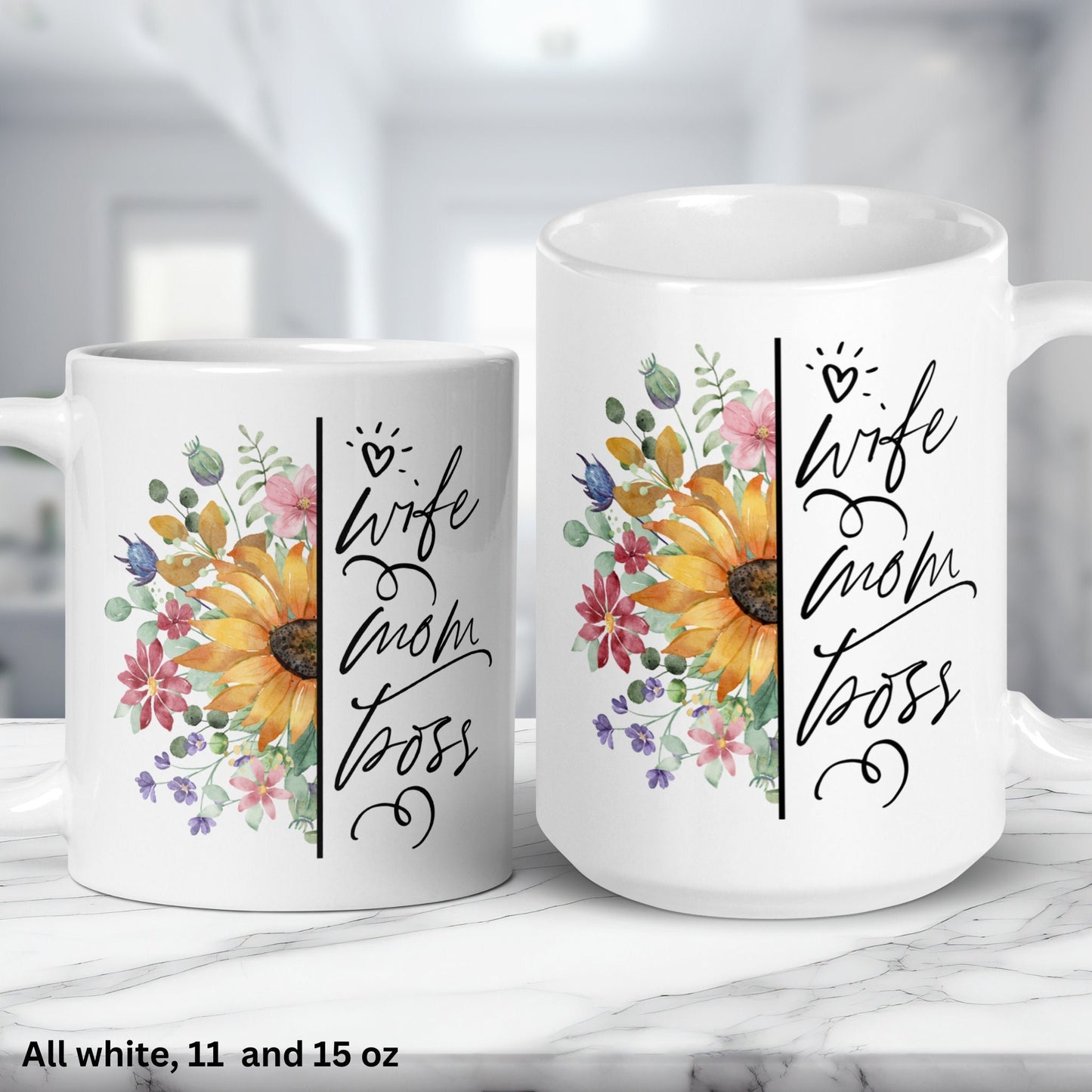 Wife Mom Boss Mug, Mom Gift, Mothers Day Gifts, Happy Mothers Day - Zehnaria - - Mugs