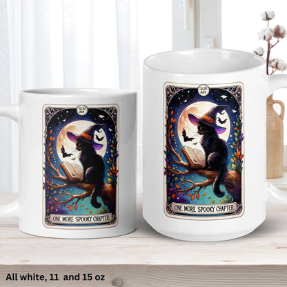 One More Spooky Chapter, The Reader, Black Cat Tarot Card Mug, Funny Coffee Mug - Zehnaria - MYSTICAL - Mugs