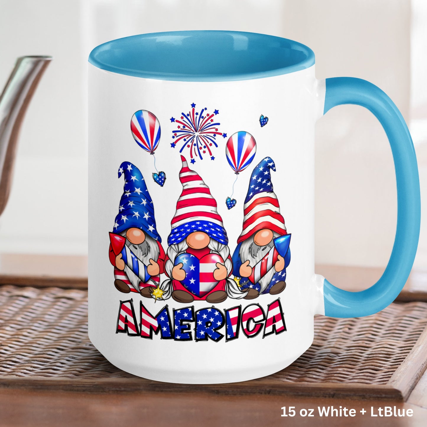 Patriotic Gnome Mug, Memorial Day Mug, Independence Day Gifts, Fourth of July Mug - Zehnaria - MORE HOLIDAYS & SEASONS - Mugs