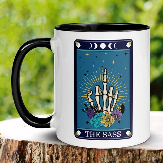 The Sass, Skeleton Tarot Card Mug, Funny Coffee Mug, Skeleton Mug - Zehnaria - MYSTICAL - Mugs