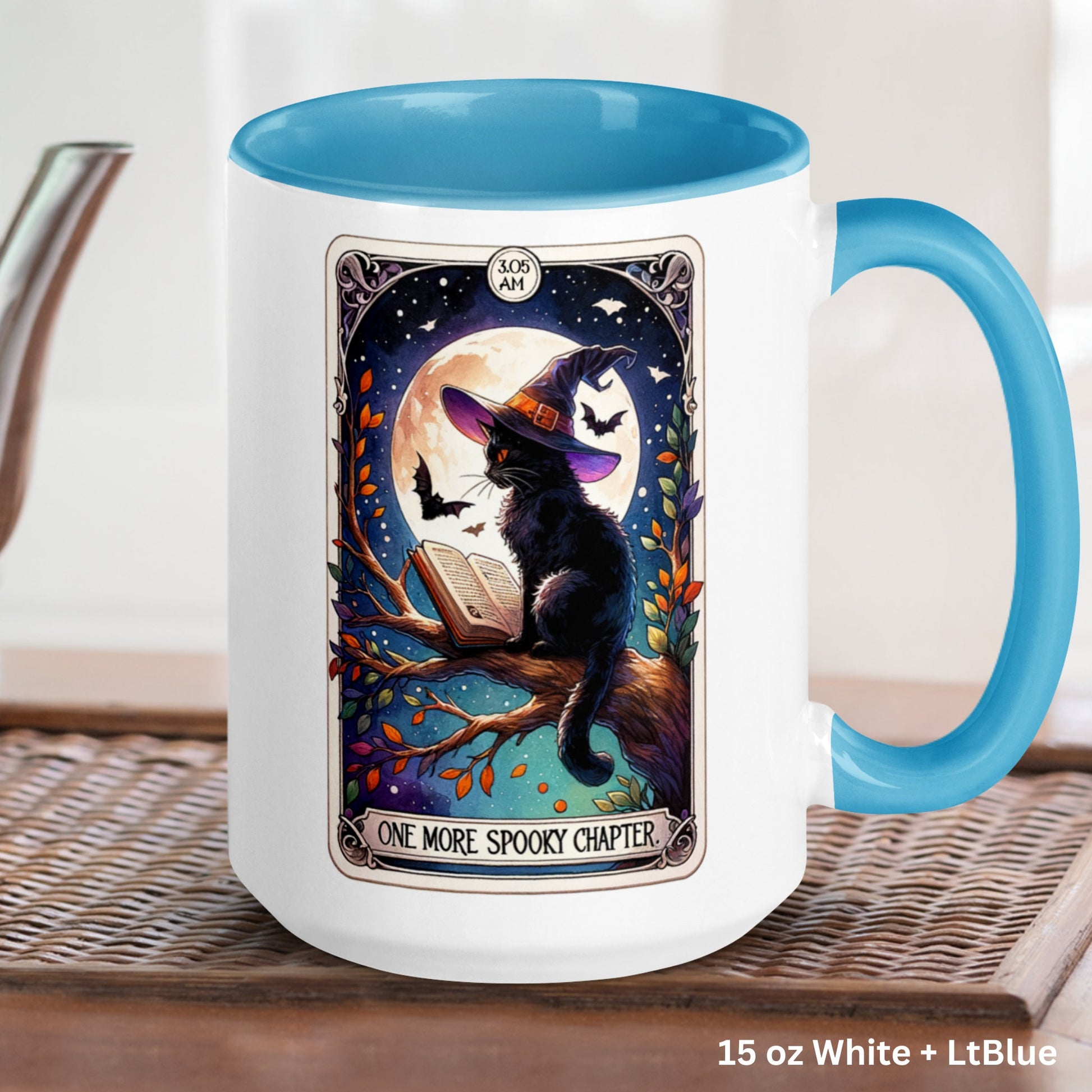 One More Spooky Chapter, The Reader, Black Cat Tarot Card Mug, Funny Coffee Mug - Zehnaria - MYSTICAL - Mugs