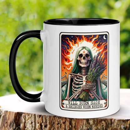 Will Burn Sage and Bridges Mug, Burn Bridges Mug, Tarot Reading, Mothers Day Gifts - Zehnaria - MYSTICAL - Mugs