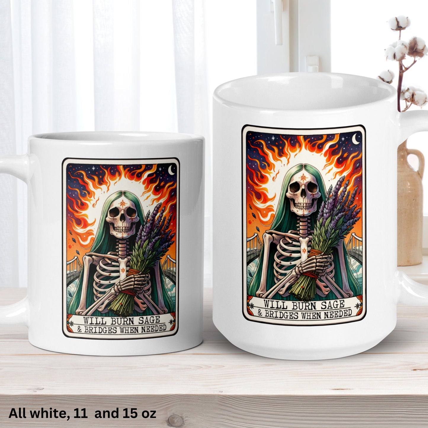 Will Burn Sage and Bridges Mug, Burn Bridges Mug, Tarot Reading, Mothers Day Gifts - Zehnaria - MYSTICAL - Mugs