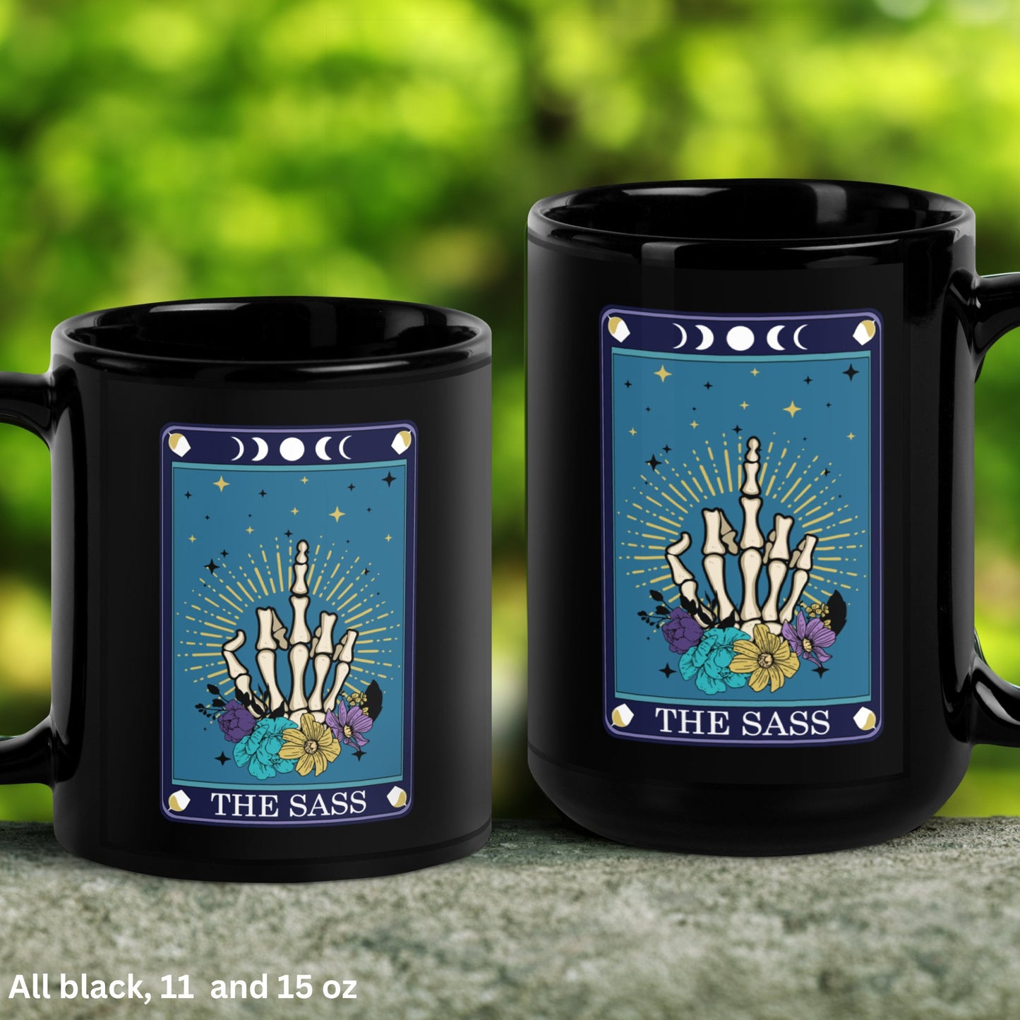 The Sass, Skeleton Tarot Card Mug, Funny Coffee Mug, Skeleton Mug - Zehnaria - MYSTICAL - Mugs