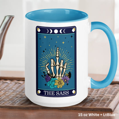 The Sass, Skeleton Tarot Card Mug, Funny Coffee Mug, Skeleton Mug - Zehnaria - MYSTICAL - Mugs