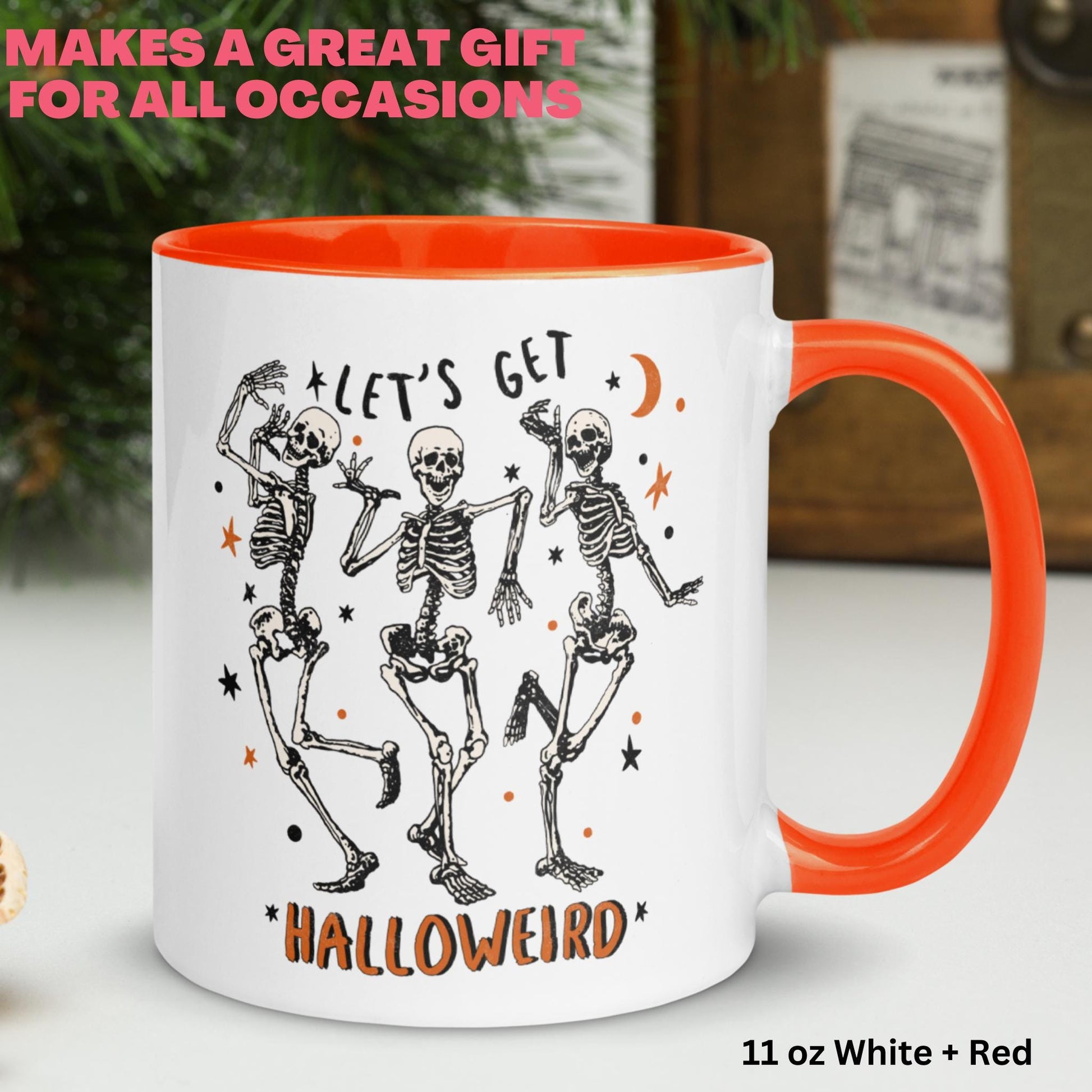 Halloween Mug, Halloween Gifts, Dancing Skeleton Mug, Skeleton Coffee Mug - Zehnaria - HALLOWEEN - Mugs