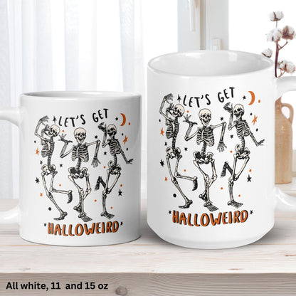 Halloween Mug, Halloween Gifts, Dancing Skeleton Mug, Skeleton Coffee Mug - Zehnaria - HALLOWEEN - Mugs