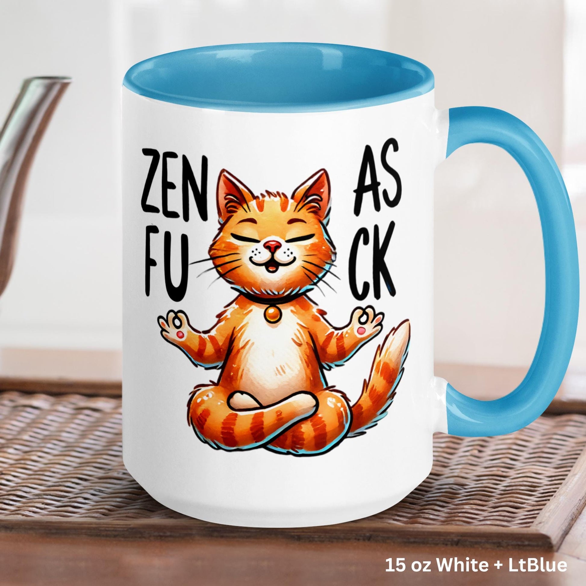 Yoga Mug, Zen Mug, Funny Cat Mug, Inspirational Mug - Zehnaria - FUNNY HUMOR - Mugs