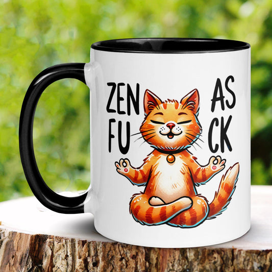 Yoga Mug, Zen Mug, Funny Cat Mug, Inspirational Mug - Zehnaria - FUNNY HUMOR - Mugs