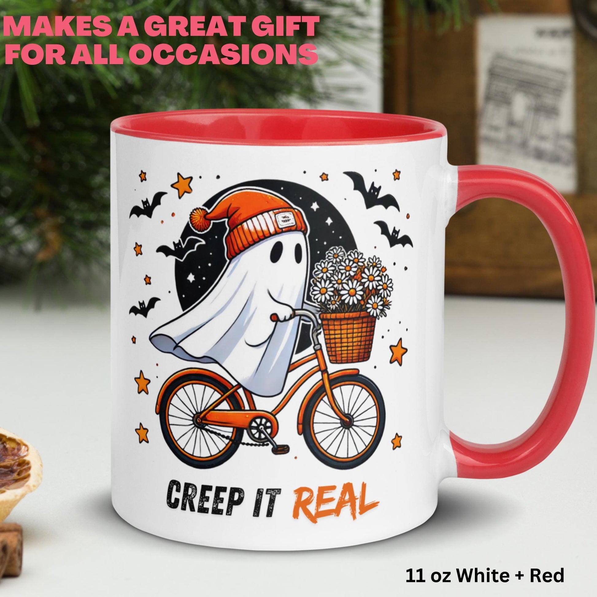 Halloween Mug, Ghost Bike Mug, Fall Mug, Halloween Gift - Zehnaria - HALLOWEEN - Mugs