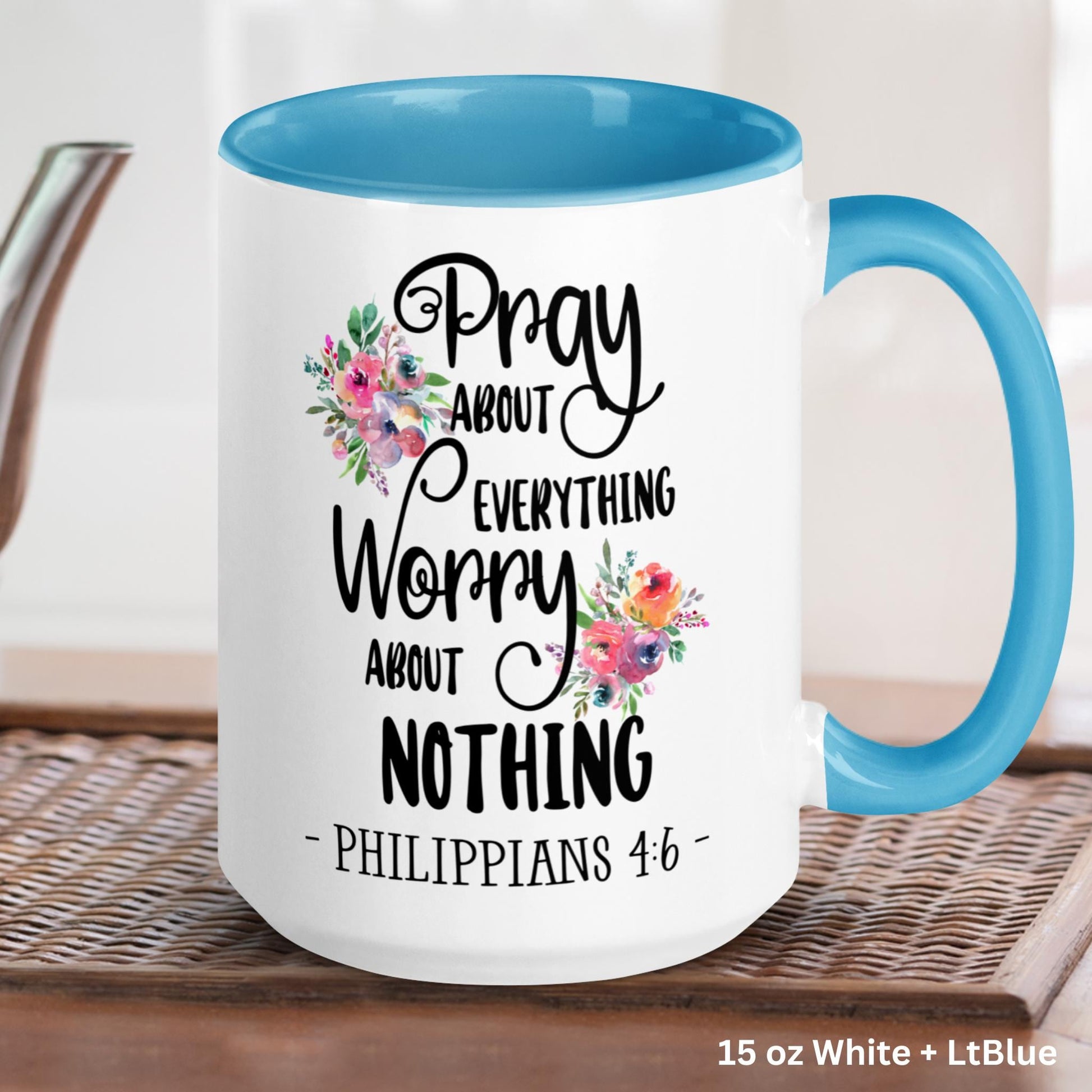 Christian Gifts, Christian Mugs, Scripture Mug, Philippians 4:6 - Zehnaria - FAITH AND RELIGION - Mugs