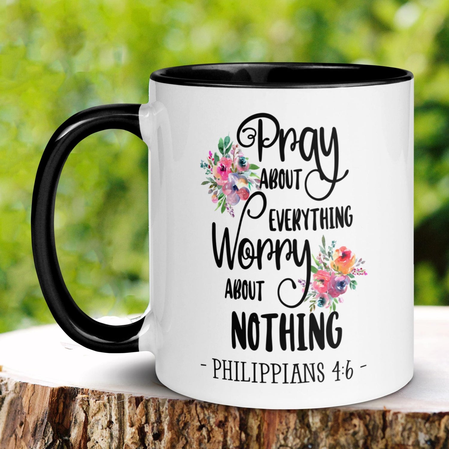 Christian Gifts, Christian Mugs, Scripture Mug, Philippians 4:6 - Zehnaria - FAITH AND RELIGION - Mugs