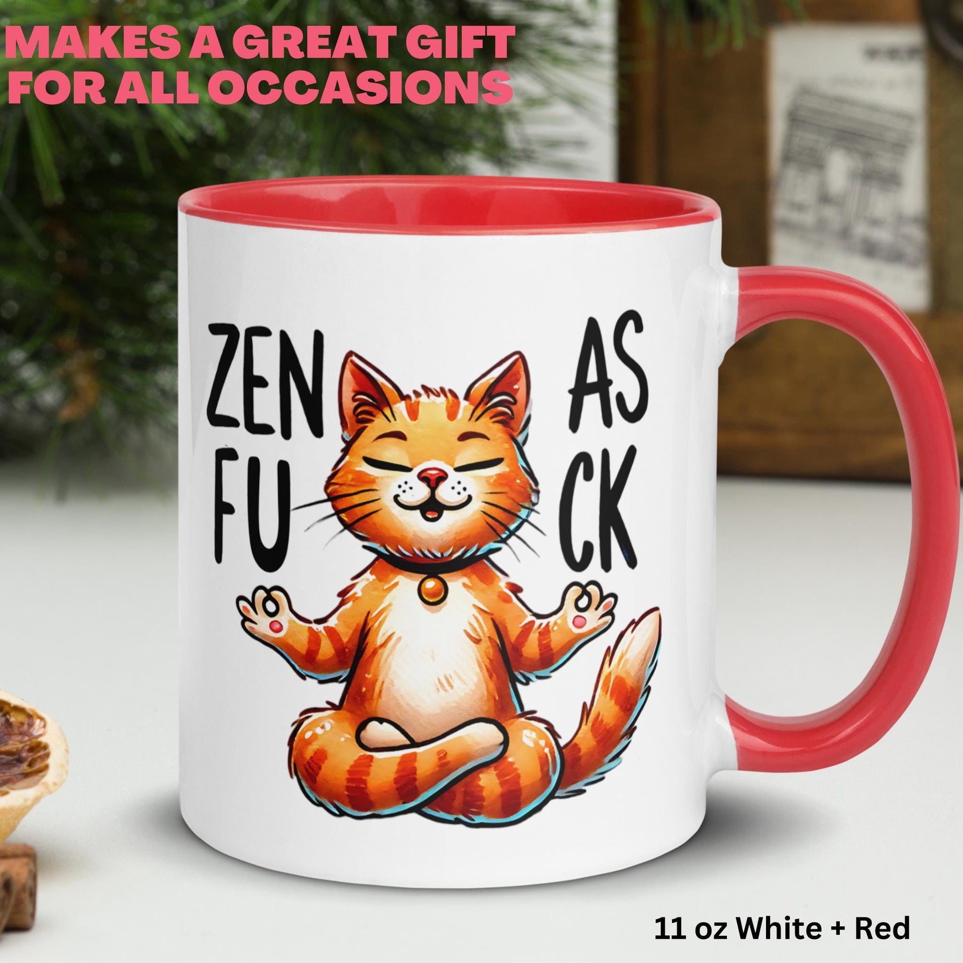 Yoga Mug, Zen Mug, Funny Cat Mug, Inspirational Mug - Zehnaria - FUNNY HUMOR - Mugs