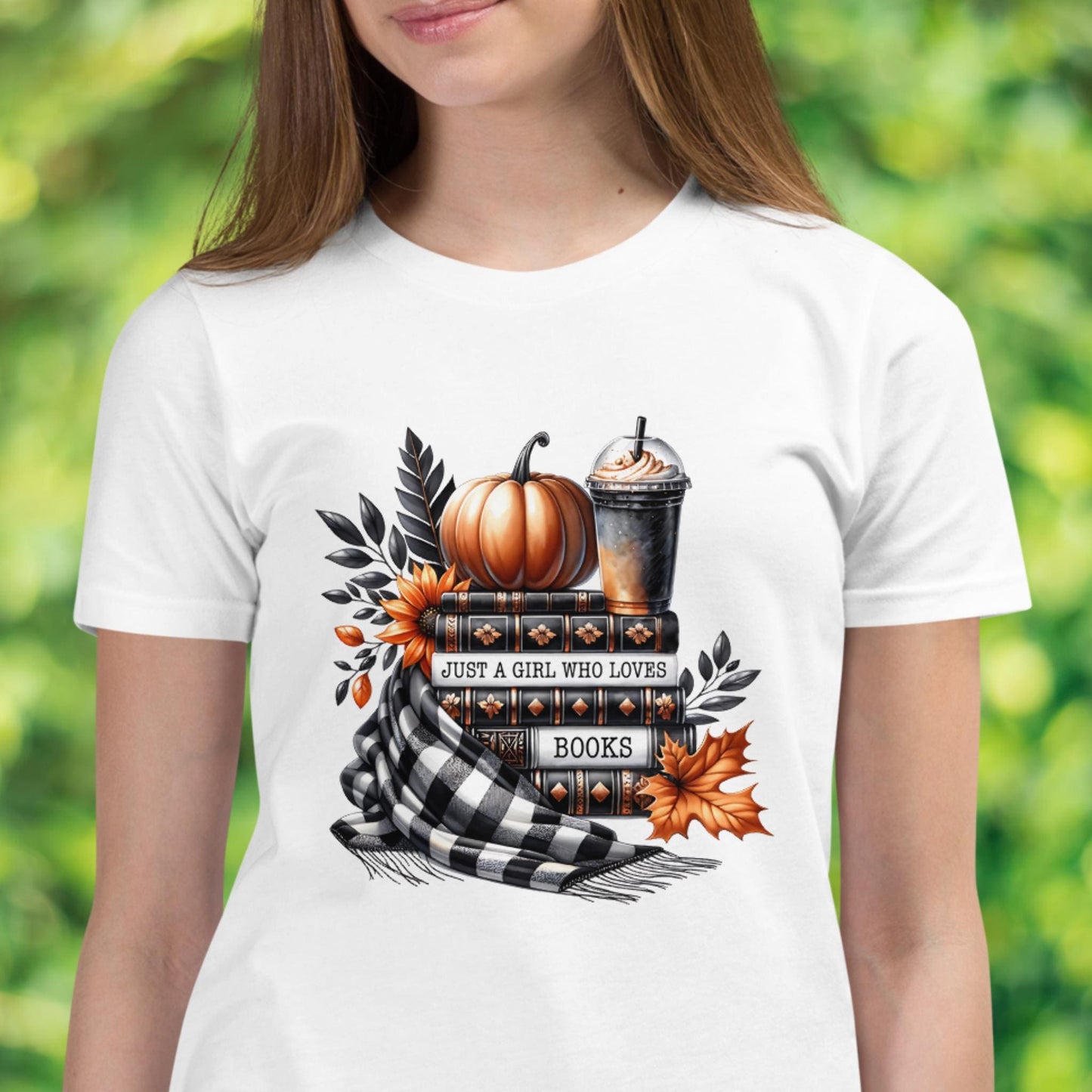 Book Lover Shirt Tee, Just a Girl Shirt, Fall Shirt, Coffee Lover Shirt - Zehnaria - - T-shirts