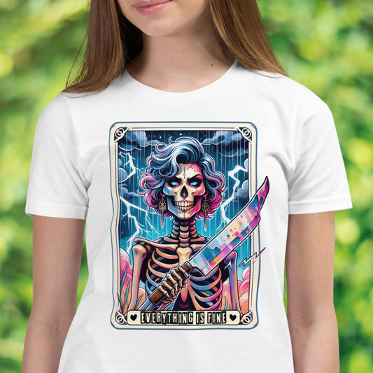 Skeleton Mom Shirt, Funny Mom Shirt, Sarcastic Tarot Card Shirt, Everything is Fine - Zehnaria - - T-shirts