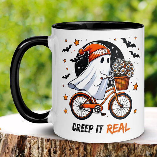 Halloween Mug, Ghost Bike Mug, Fall Mug, Halloween Gift - Zehnaria - HALLOWEEN - Mugs