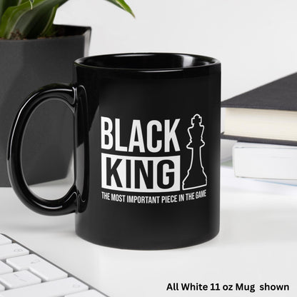 Black King Mug, Most Powerful Piece In The Game, Dad Mug, African American Man Gift - Zehnaria - CULTURAL - Mugs