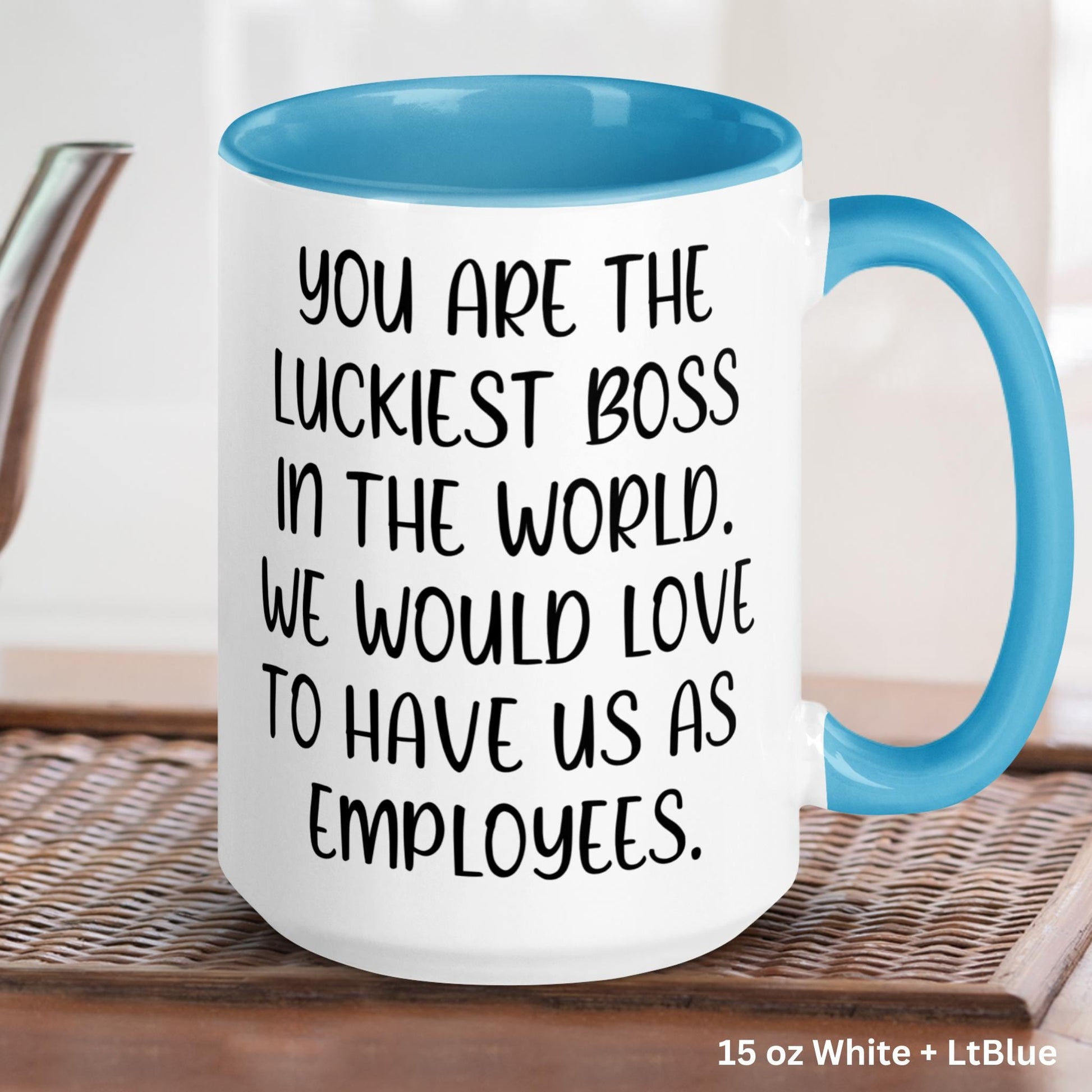 Boss Mug, You Are The Luckiest Boss In The World Coffee Mug, Funny Boss Gift, Boss Day Gift - Zehnaria - OFFICE & WORK - Mugs