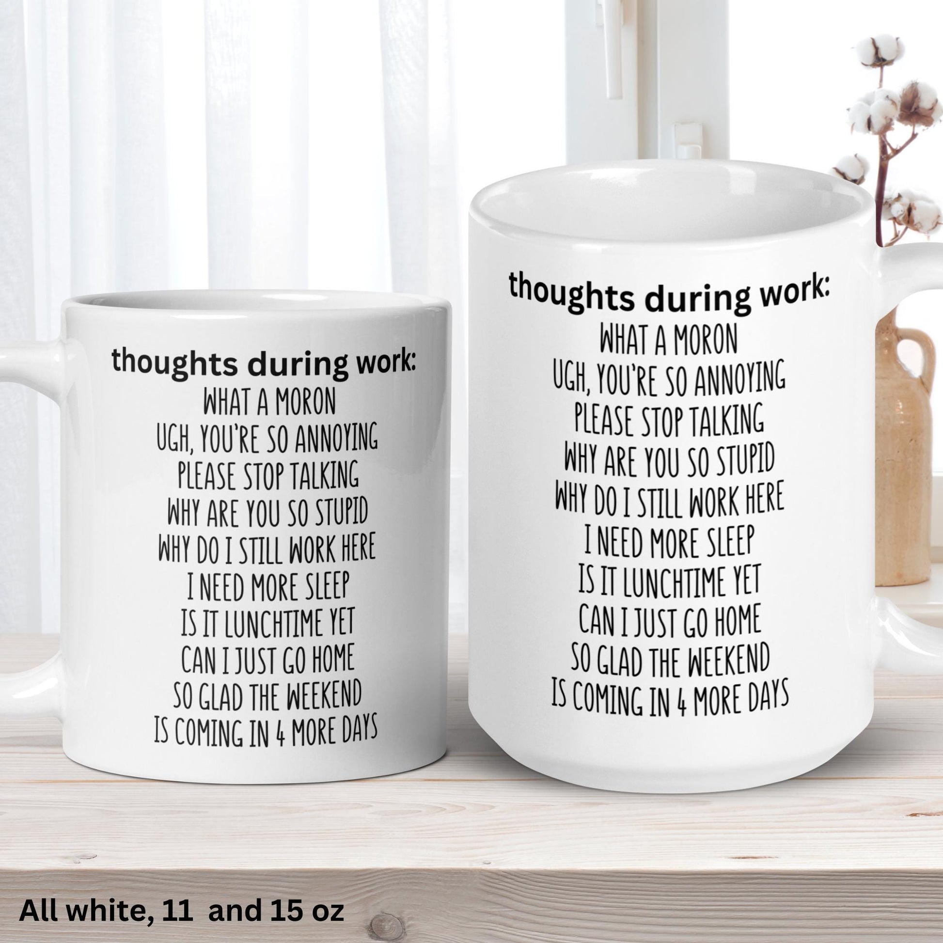 Thoughts During Work, Funny Gifts, Office Mug, Work Mug - Zehnaria - OFFICE & WORK - Mugs