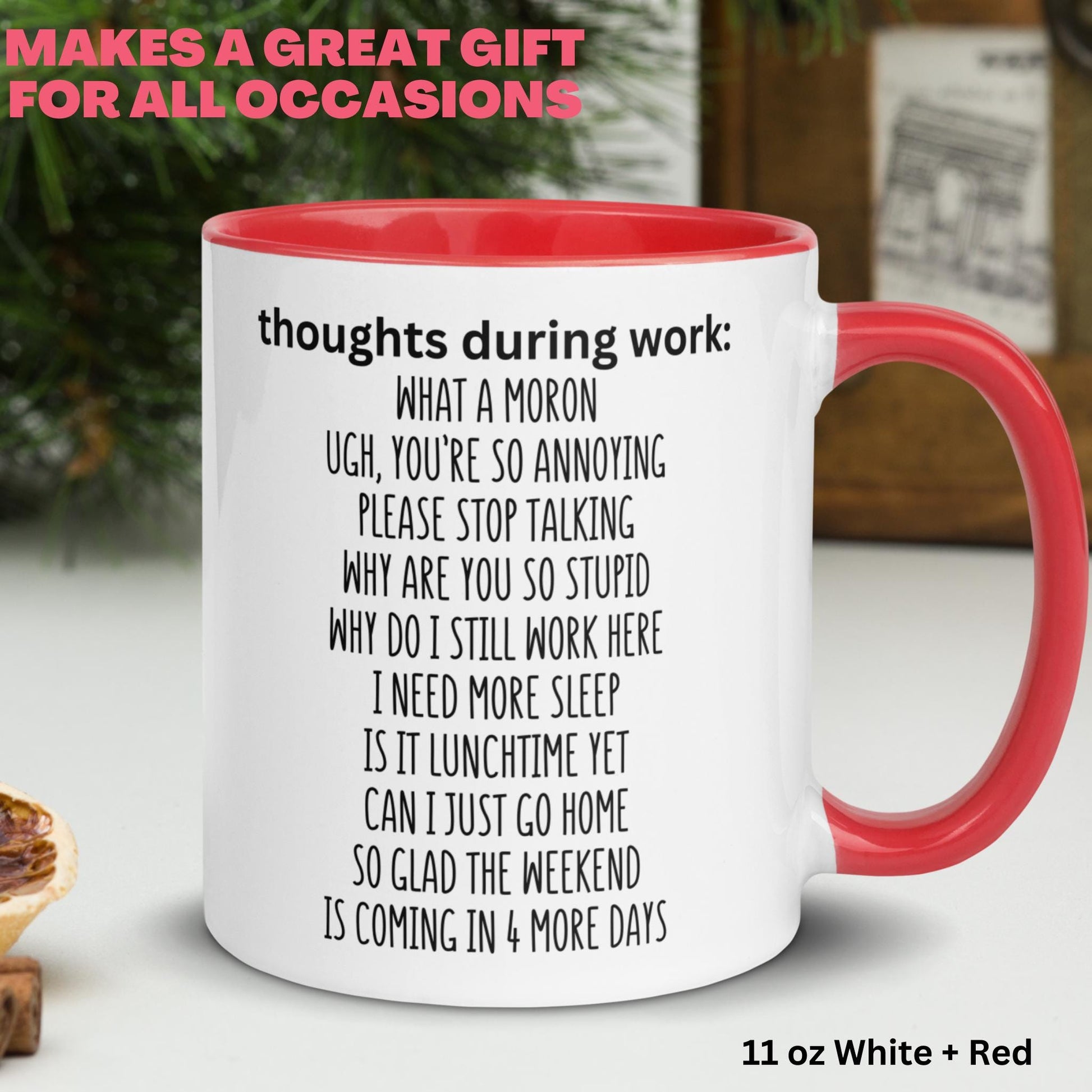 Thoughts During Work, Funny Gifts, Office Mug, Work Mug - Zehnaria - OFFICE & WORK - Mugs