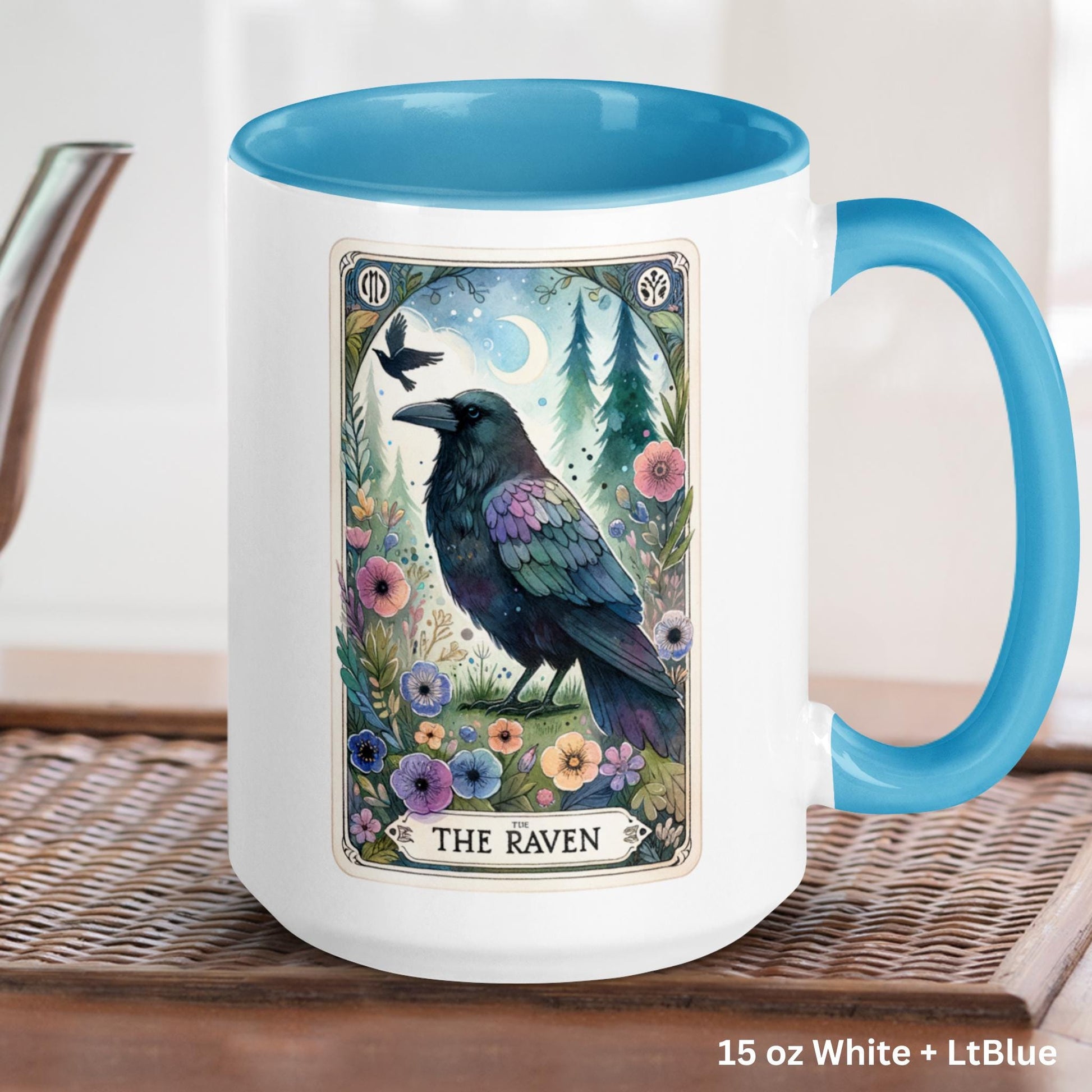 The Raven Tarot Card Mug, Crow Coffee Mug, Witchy Mug, Halloween Gifts - Zehnaria - MYSTICAL - Mugs