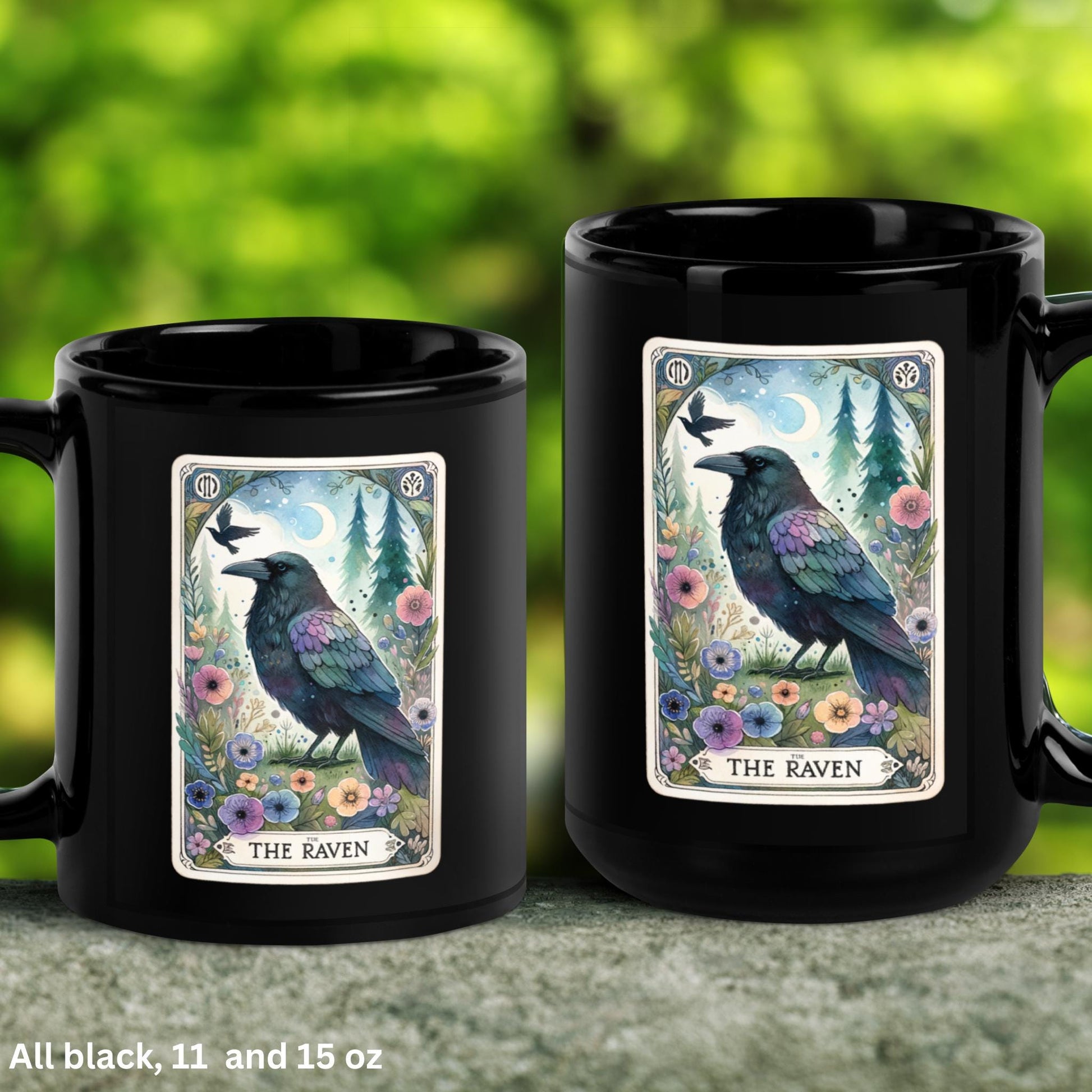 The Raven Tarot Card Mug, Crow Coffee Mug, Witchy Mug, Halloween Gifts - Zehnaria - MYSTICAL - Mugs