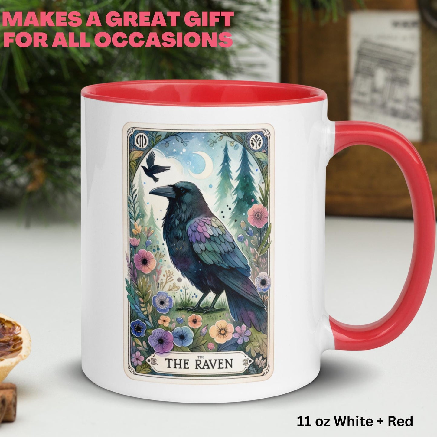 The Raven Tarot Card Mug, Crow Coffee Mug, Witchy Mug, Halloween Gifts - Zehnaria - MYSTICAL - Mugs