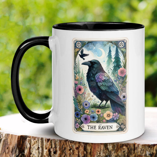 The Raven Tarot Card Mug, Crow Coffee Mug, Witchy Mug, Halloween Gifts - Zehnaria - MYSTICAL - Mugs