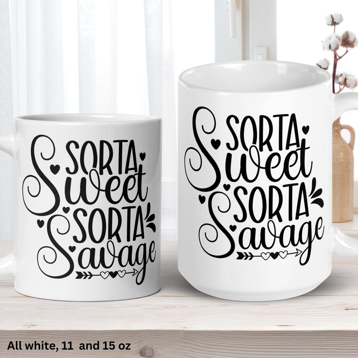 Bad Ass Mug, Sorta Sweet Sorta Savage Mug, Coffee Tea Cup, Birthday Gift - Zehnaria - FUNNY HUMOR - Mugs