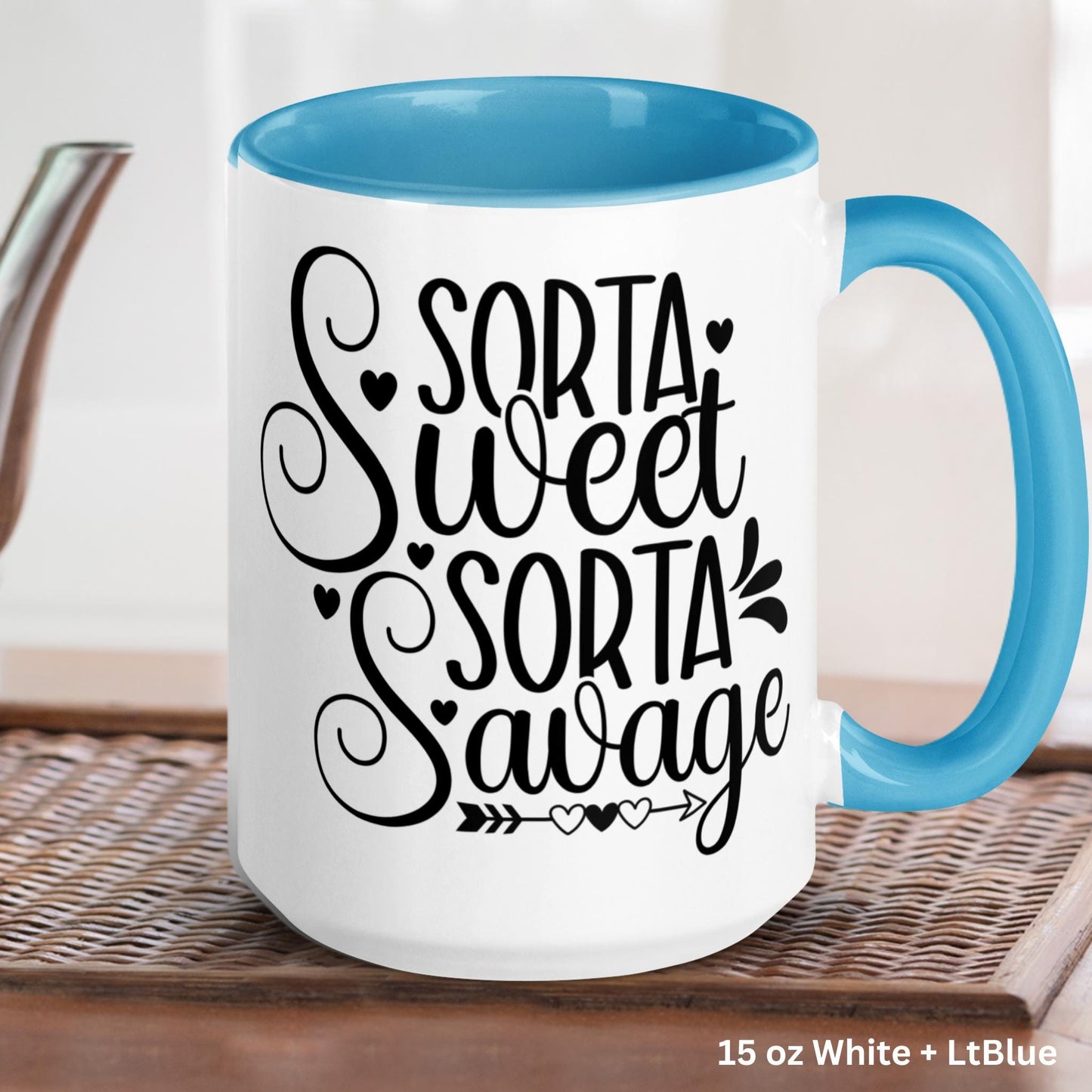 Bad Ass Mug, Sorta Sweet Sorta Savage Mug, Coffee Tea Cup, Birthday Gift - Zehnaria - FUNNY HUMOR - Mugs