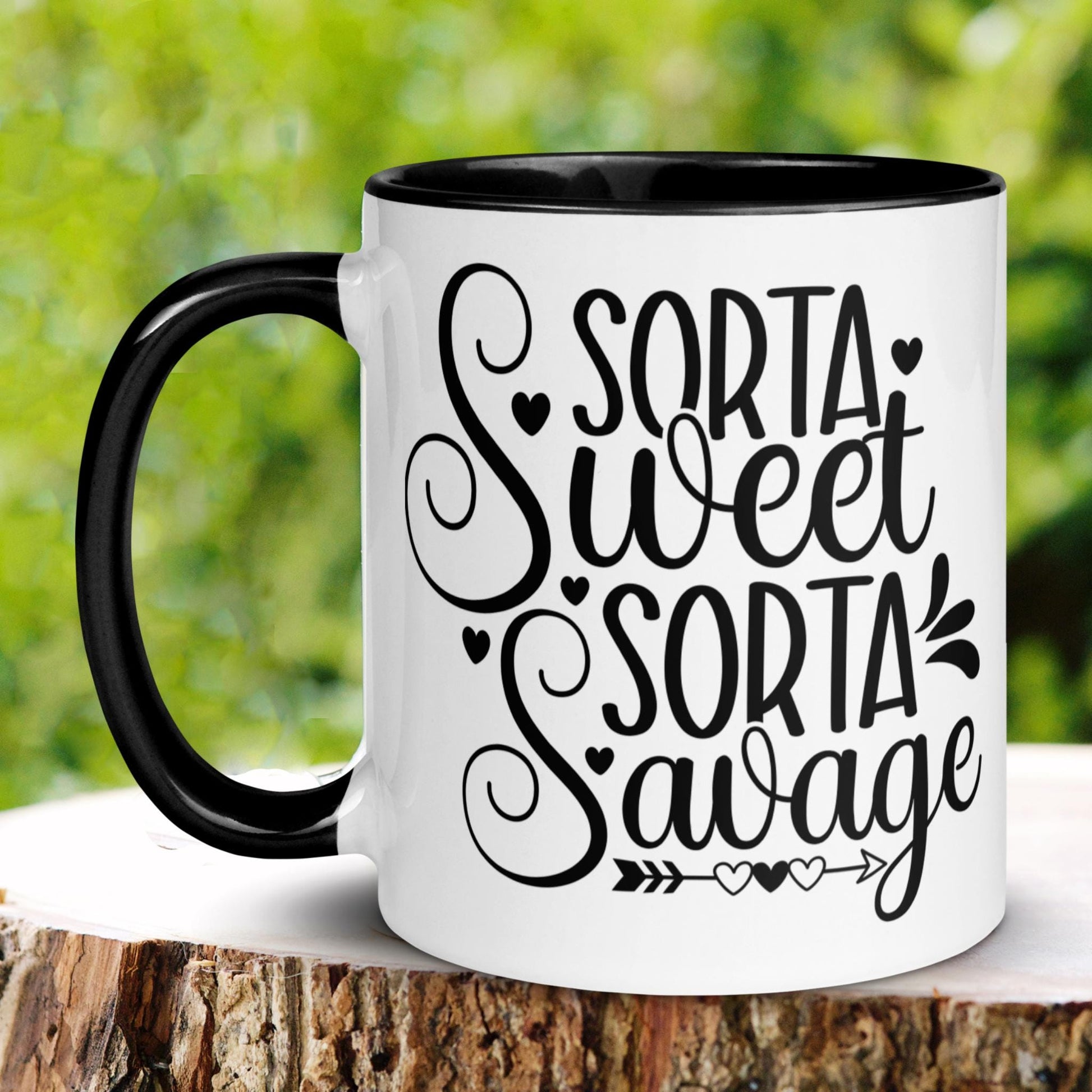 Bad Ass Mug, Sorta Sweet Sorta Savage Mug, Coffee Tea Cup, Birthday Gift - Zehnaria - FUNNY HUMOR - Mugs