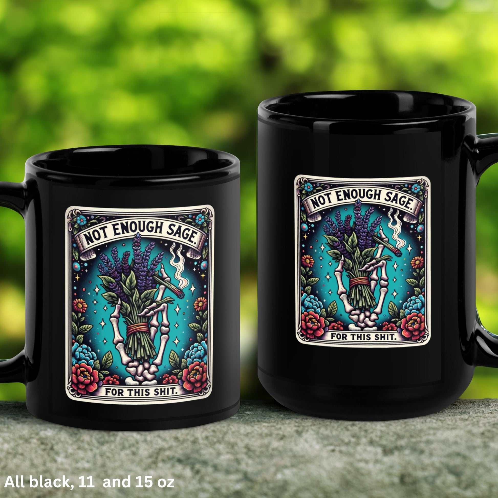 Not Enough Sage For This Shit, Tarot Card Mug, Funny Coffee Mug, Skeleton Mug - Zehnaria - MYSTICAL - Mugs