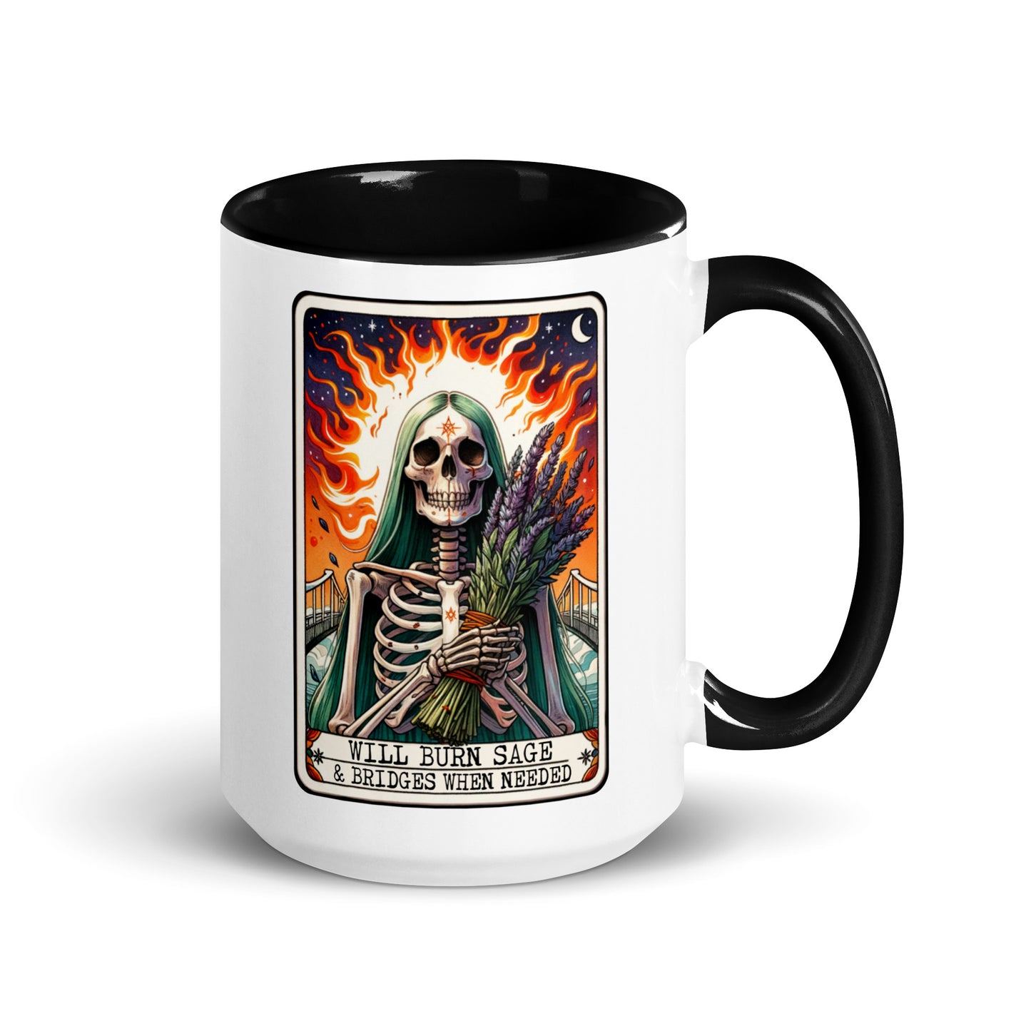 Will Burn Sage and Bridges Mug, Burn Bridges Mug, Tarot Reading, Mothers Day Gifts, Wiccan Coffee Mug, Birthday Gift Ideas, Witch Mug, 1700