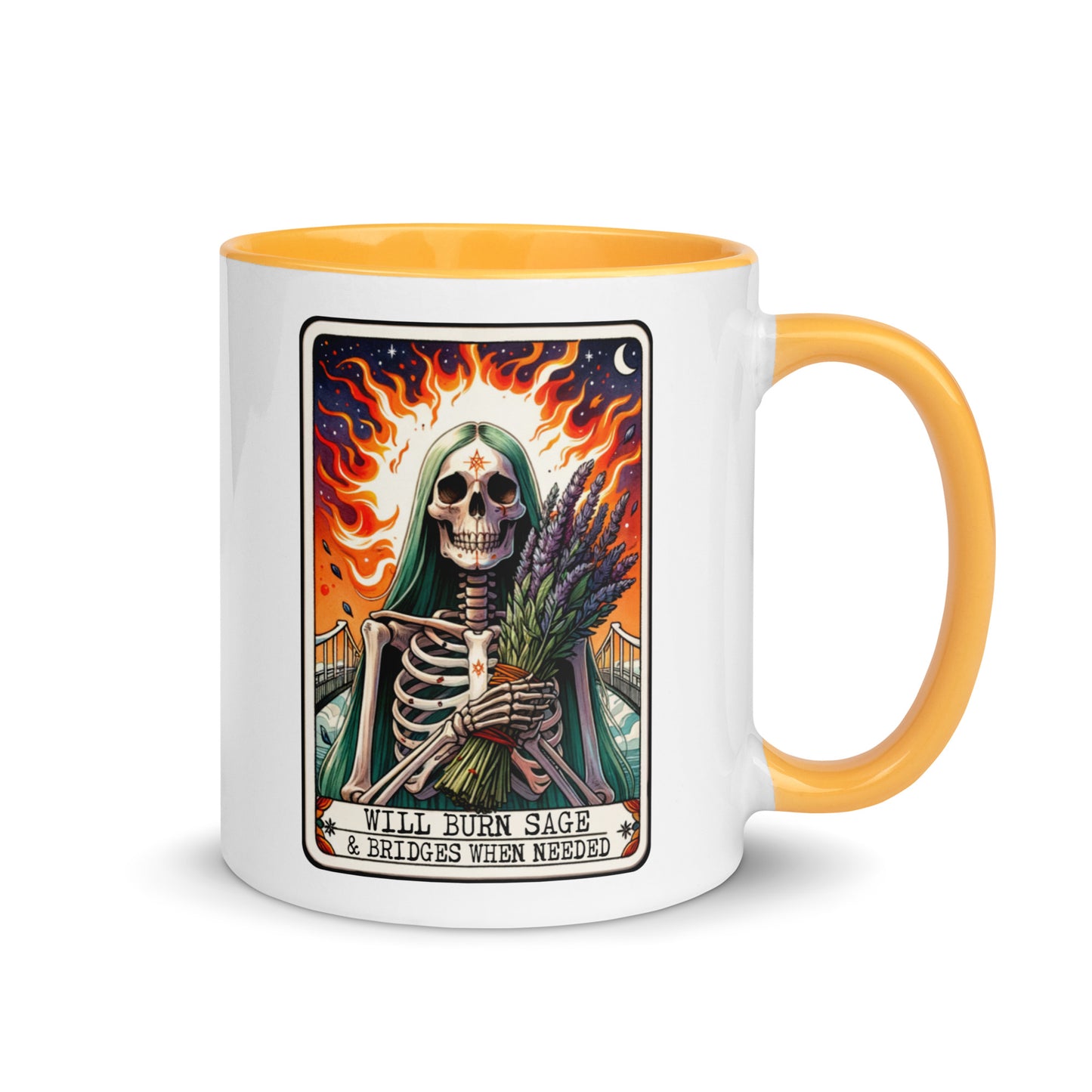 Will Burn Sage and Bridges Mug, Burn Bridges Mug, Tarot Reading, Mothers Day Gifts, Wiccan Coffee Mug, Birthday Gift Ideas, Witch Mug, 1700