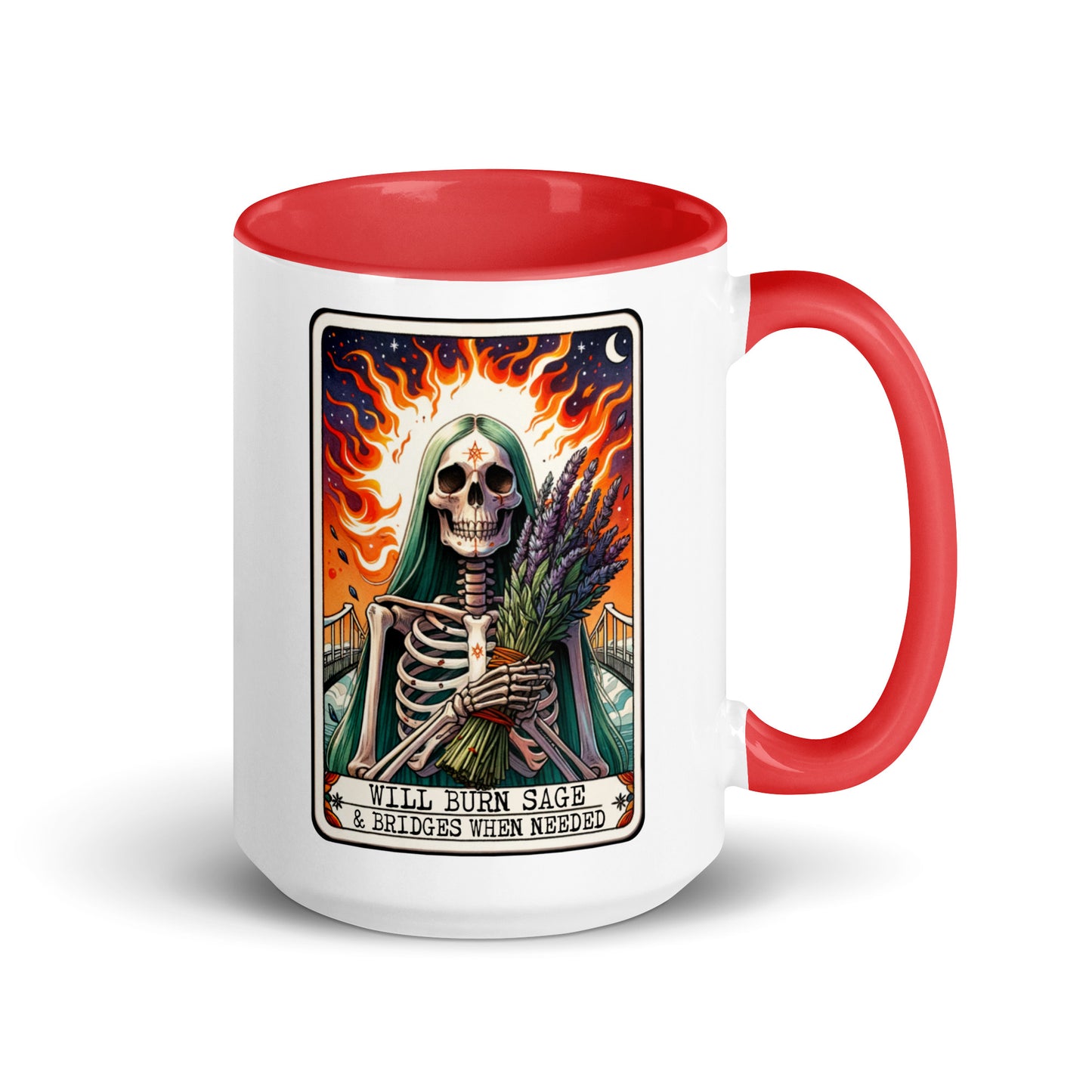 Will Burn Sage and Bridges Mug, Burn Bridges Mug, Tarot Reading, Mothers Day Gifts, Wiccan Coffee Mug, Birthday Gift Ideas, Witch Mug, 1700