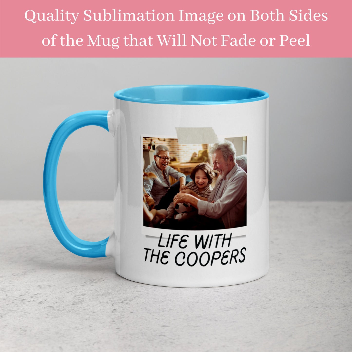 Meet the Family Personalized Picture Mug, Custom Photo Coffee Cup, Birthday Gift for Dad Mom, Family Gift for Her Him, Ceramic Mug, 009