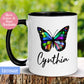 Personalized Butterfly Name Mug, Custom Name Mug - Zehnaria - PETS & ANIMALS - Mugs