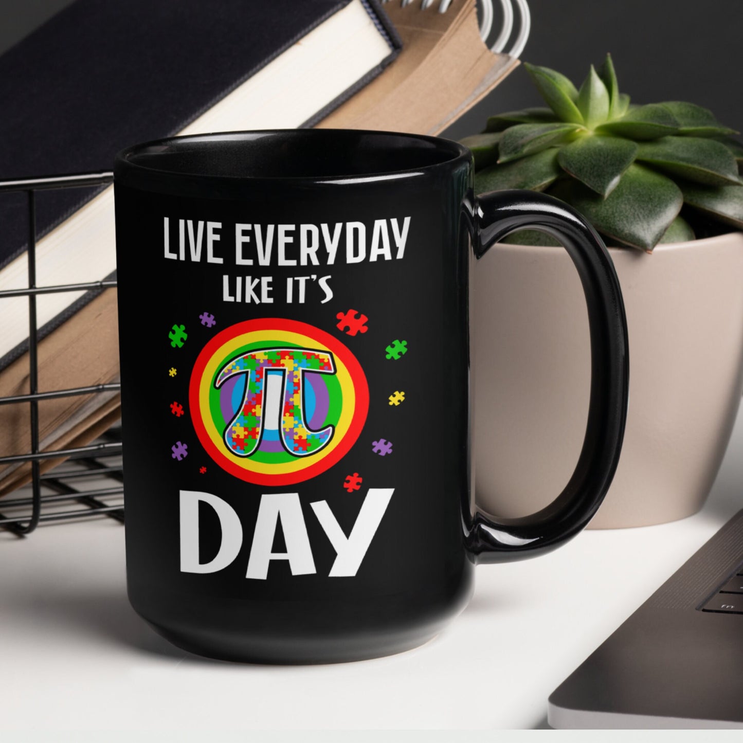 Pi Autism Mug, Live Everyday Like Its Pi Day - Zehnaria - NEURODIVERSITY - Mugs