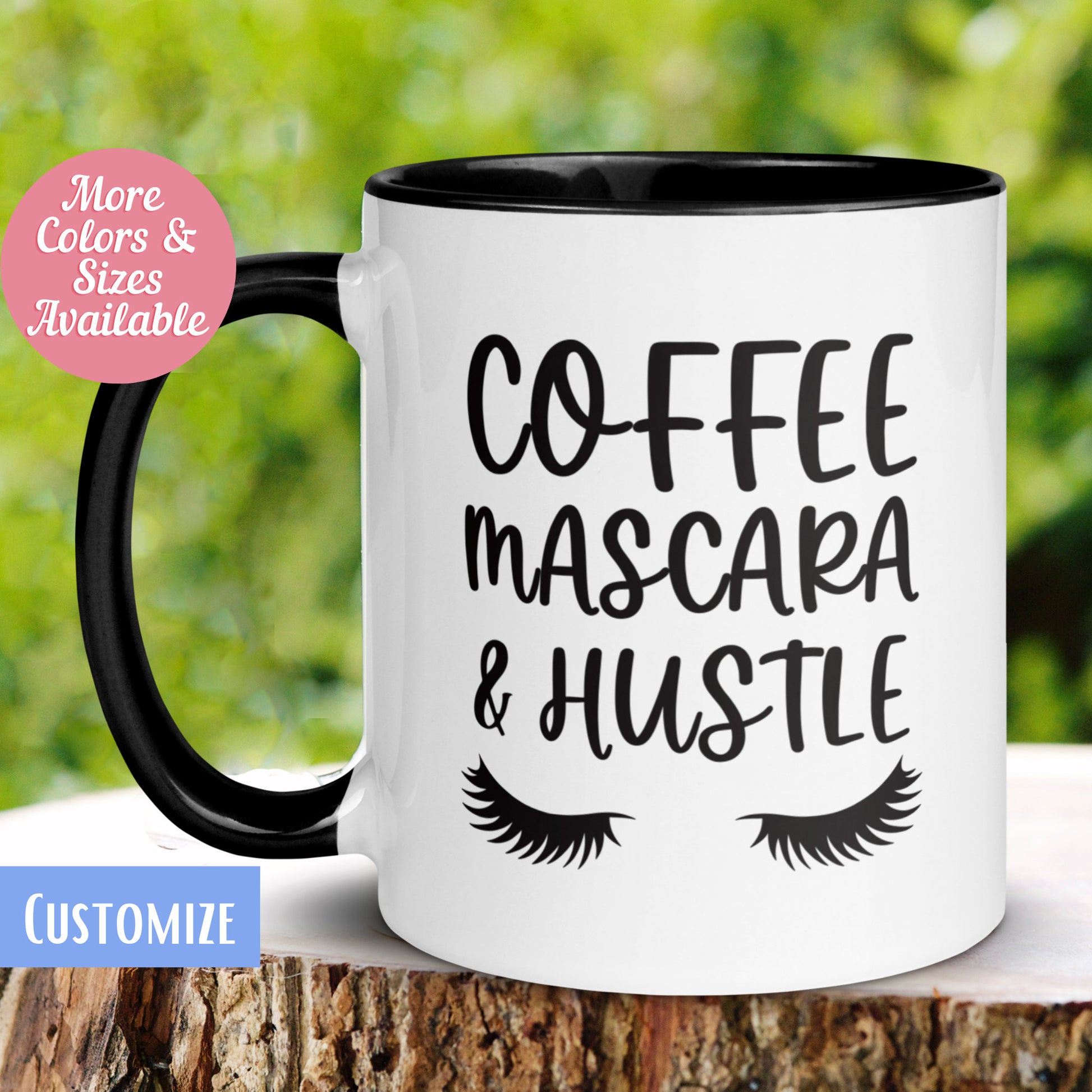 Fashion Mug, Coffee Mascara & Hustle Mug - Zehnaria - FUNNY HUMOR - Mugs