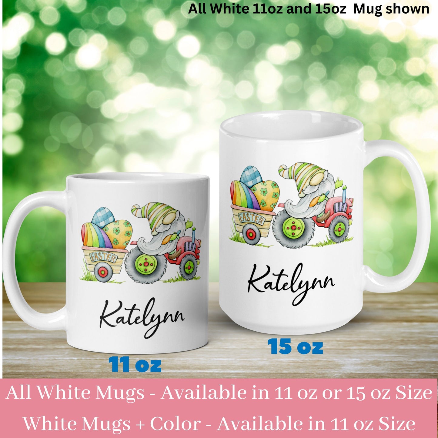 Easter Gnome Mug, Personalized Gnome Mug - Zehnaria - MORE HOLIDAYS & SEASONS - Mugs