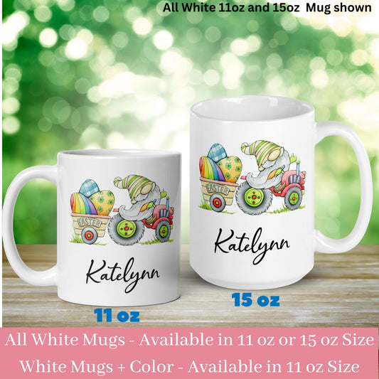 Easter Gnome Mug, Personalized Gnome Mug, Gnome Coffee Mug, Easter Gnomes, Happy Easter, Gnome Cup, Easter Basket, Easter Gnome Gifts, 634