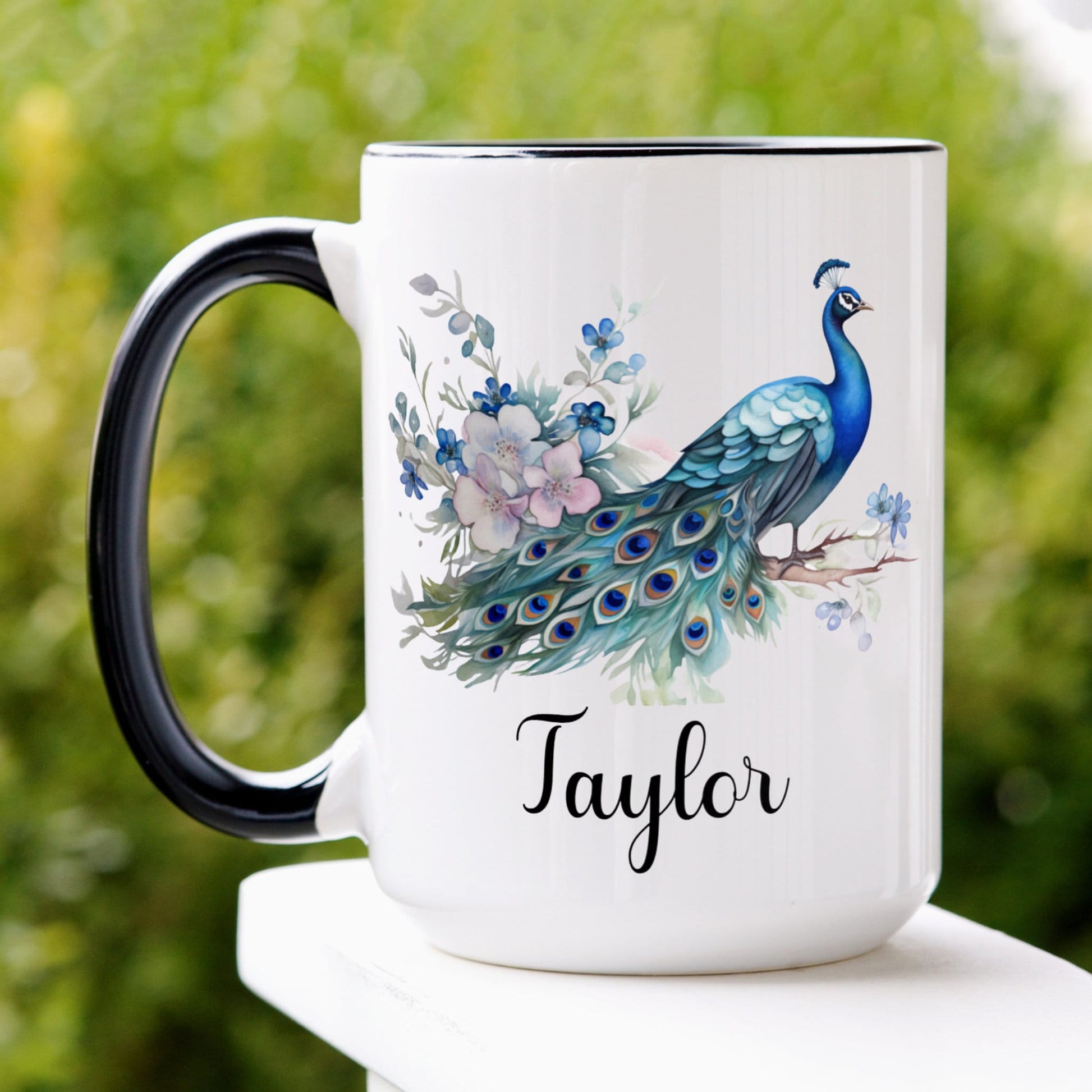 Personalized Peacock Mug, Peacock Gifts - Zehnaria - PETS & ANIMALS - Mugs