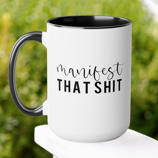 Yoga Mug, Manifest That Shit - Zehnaria - FUNNY HUMOR - Mugs