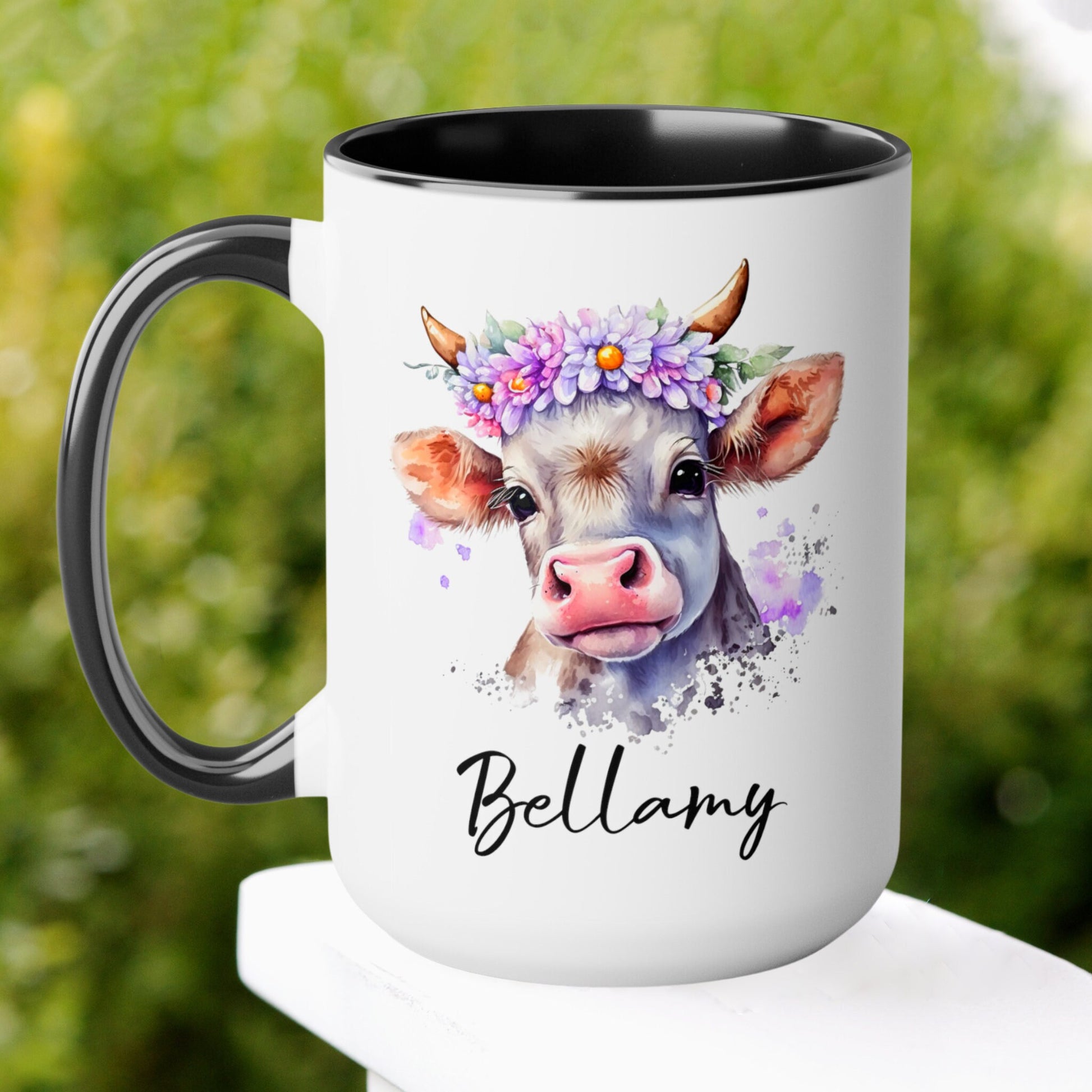 Personalized Cow Mug, Custom Name Mug - Zehnaria - PETS & ANIMALS - Mugs