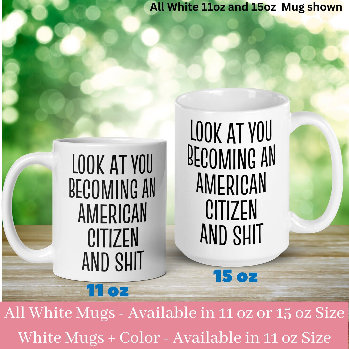 New Citizenship Gift, 11 oz 15 oz American Citizen Mug - Zehnaria - FUNNY HUMOR - Mugs