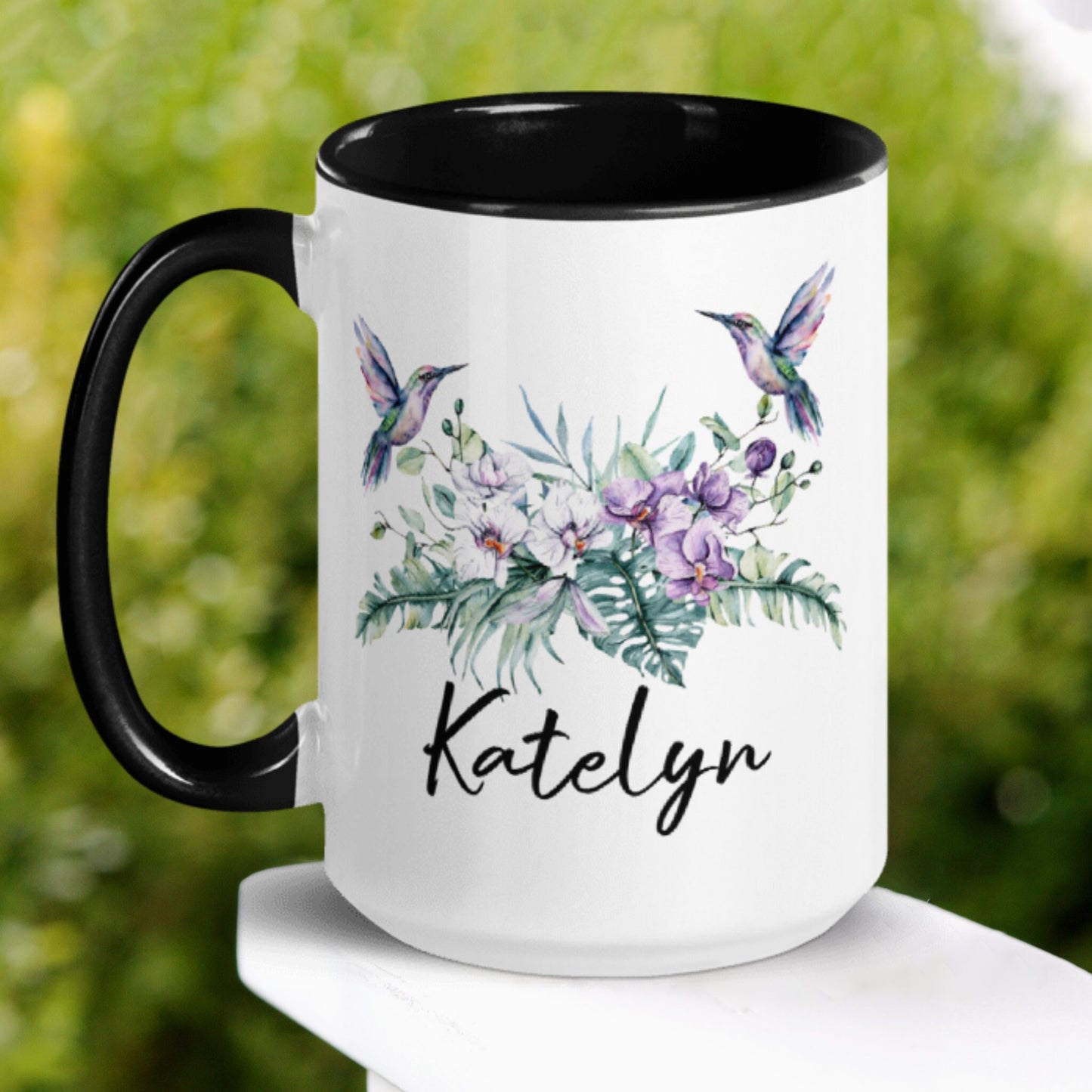 Personalized Orchid Flower Name Mug, Custom Name Mug - Zehnaria - PETS & ANIMALS - Mugs