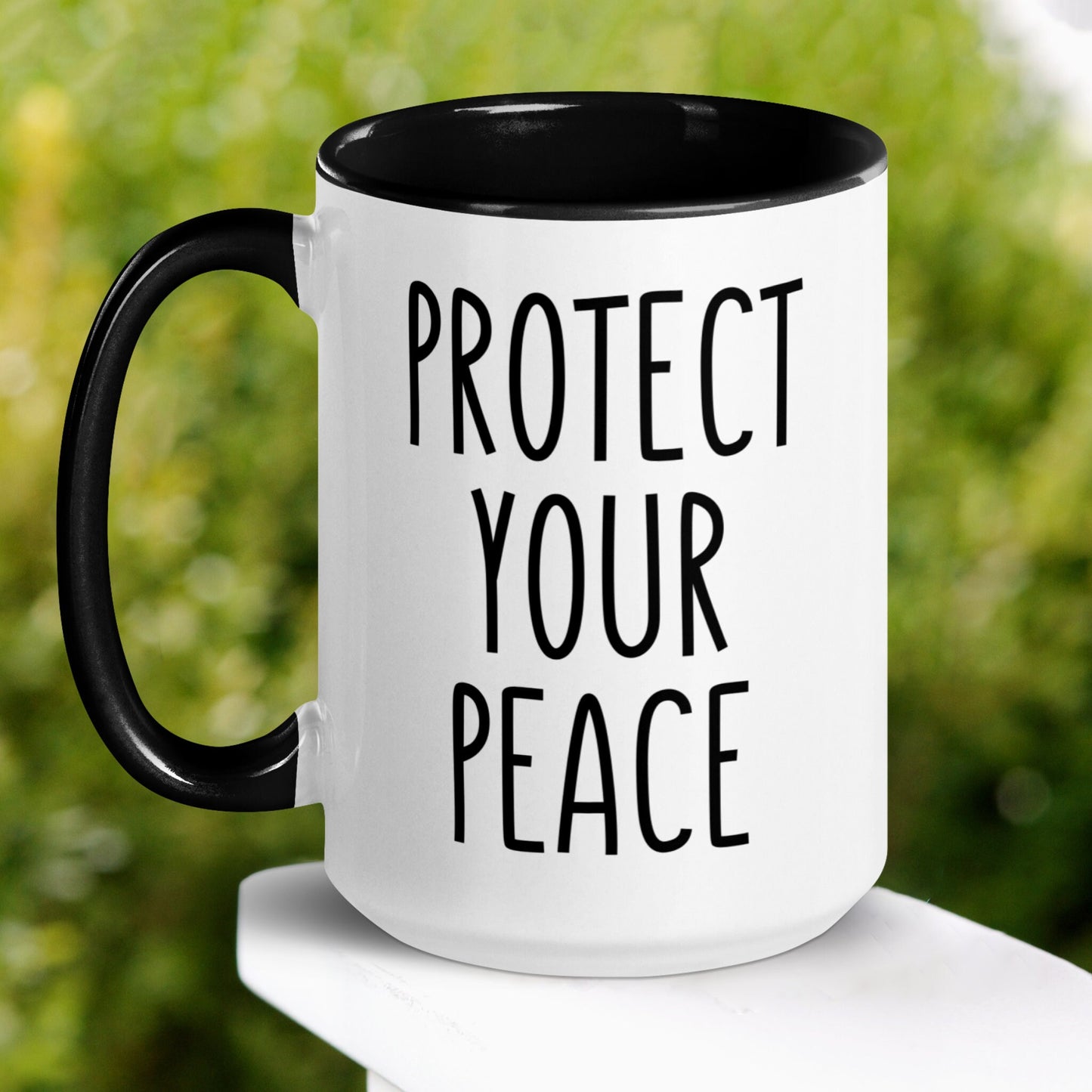 Protect Your Peace, Yoga Mug - Zehnaria - FUNNY HUMOR - Mugs