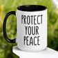 Protect Your Peace, Yoga Mug - Zehnaria - FUNNY HUMOR - Mugs