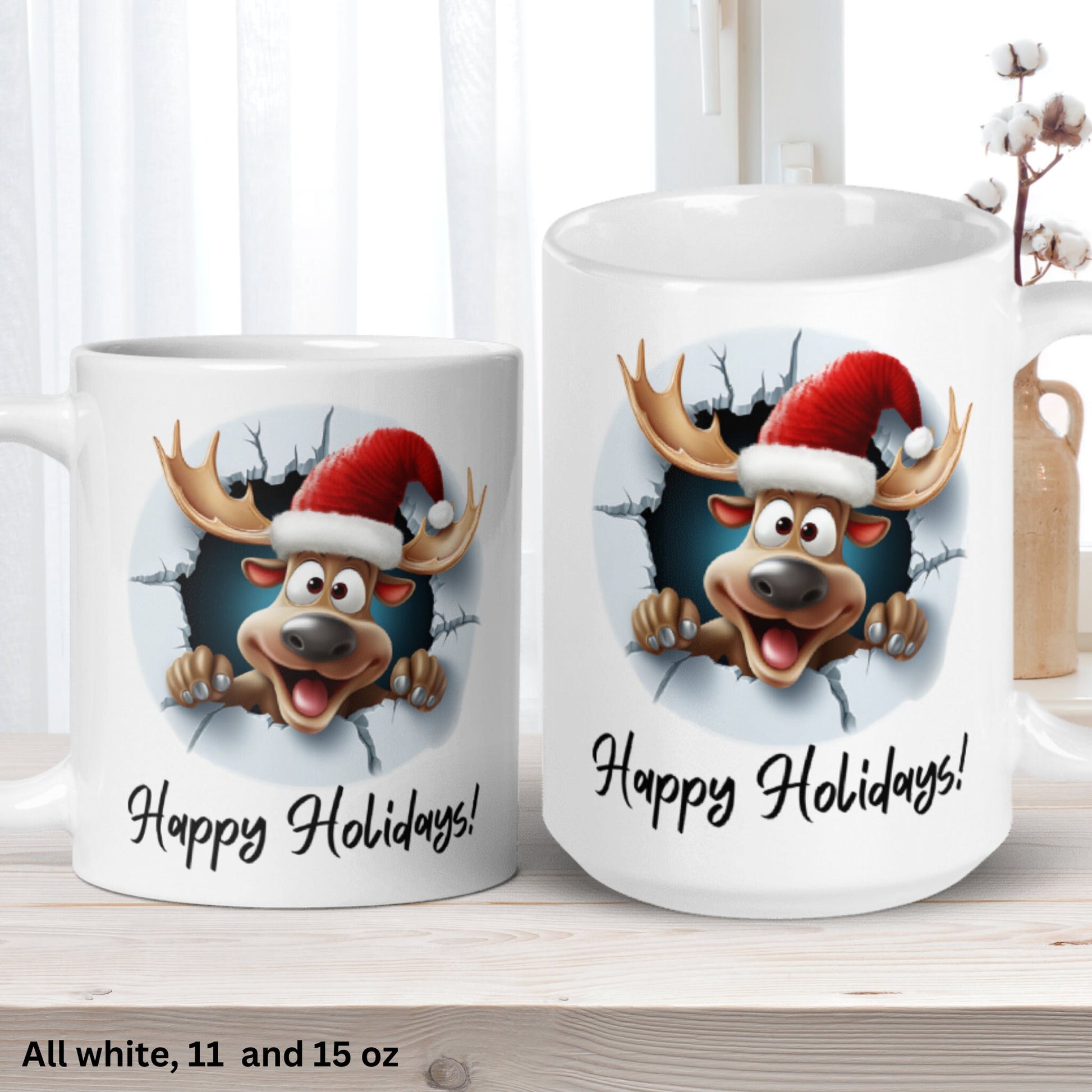 Christmas Gifts, Christmas Moose - Zehnaria - WINTER HOLIDAY - Mugs