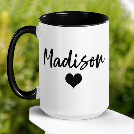 Personalized Heart Mug, Custom Name Mug - Zehnaria - ALL PERSONALIZED - Mugs